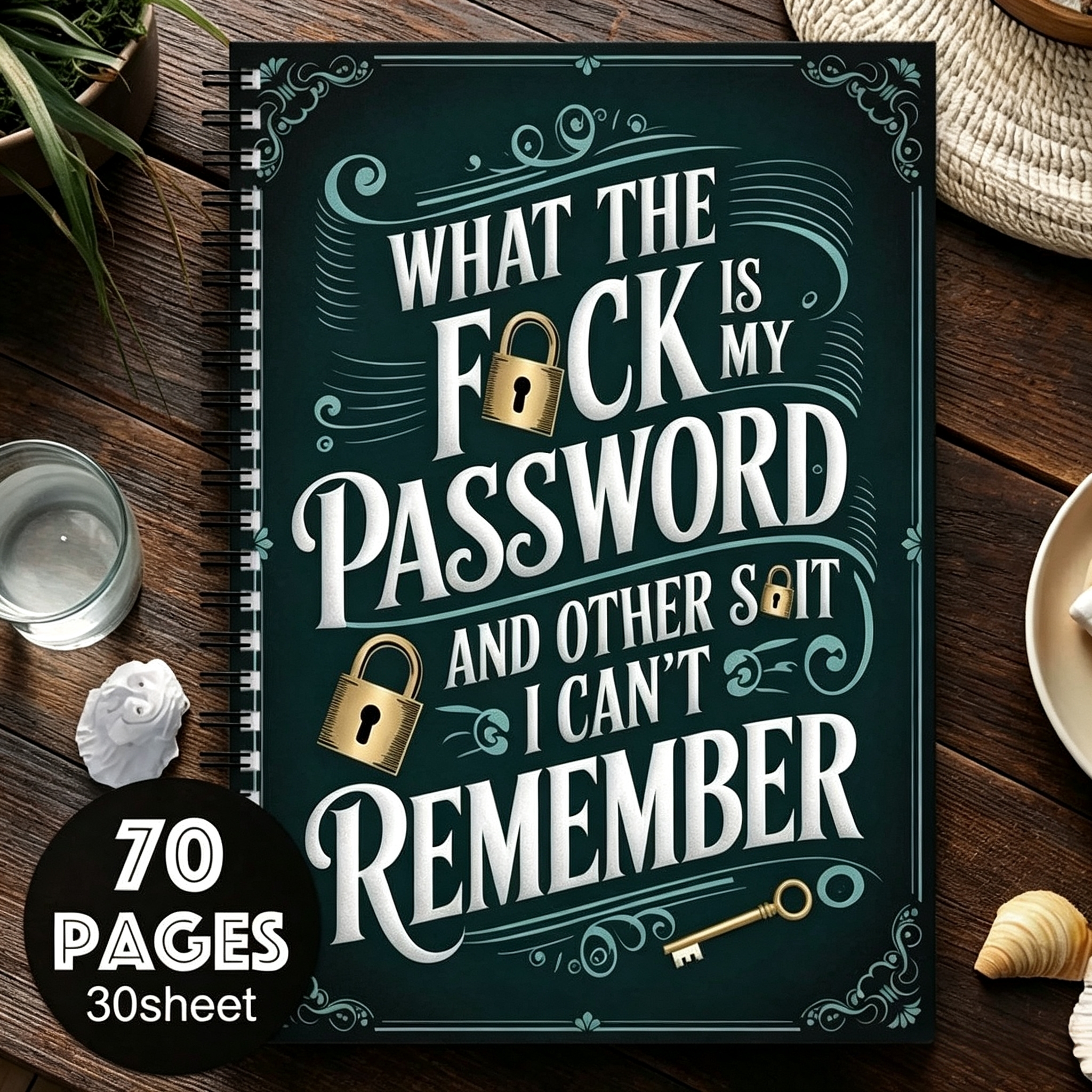 Home Security And Internet - 1pc Fun Spiral Password Notebook With