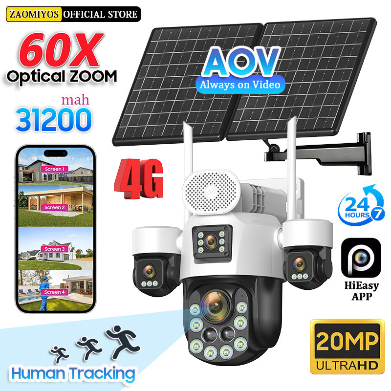 Home Security Technician - 4 Lens Outdoor 360° Surveillance Solar