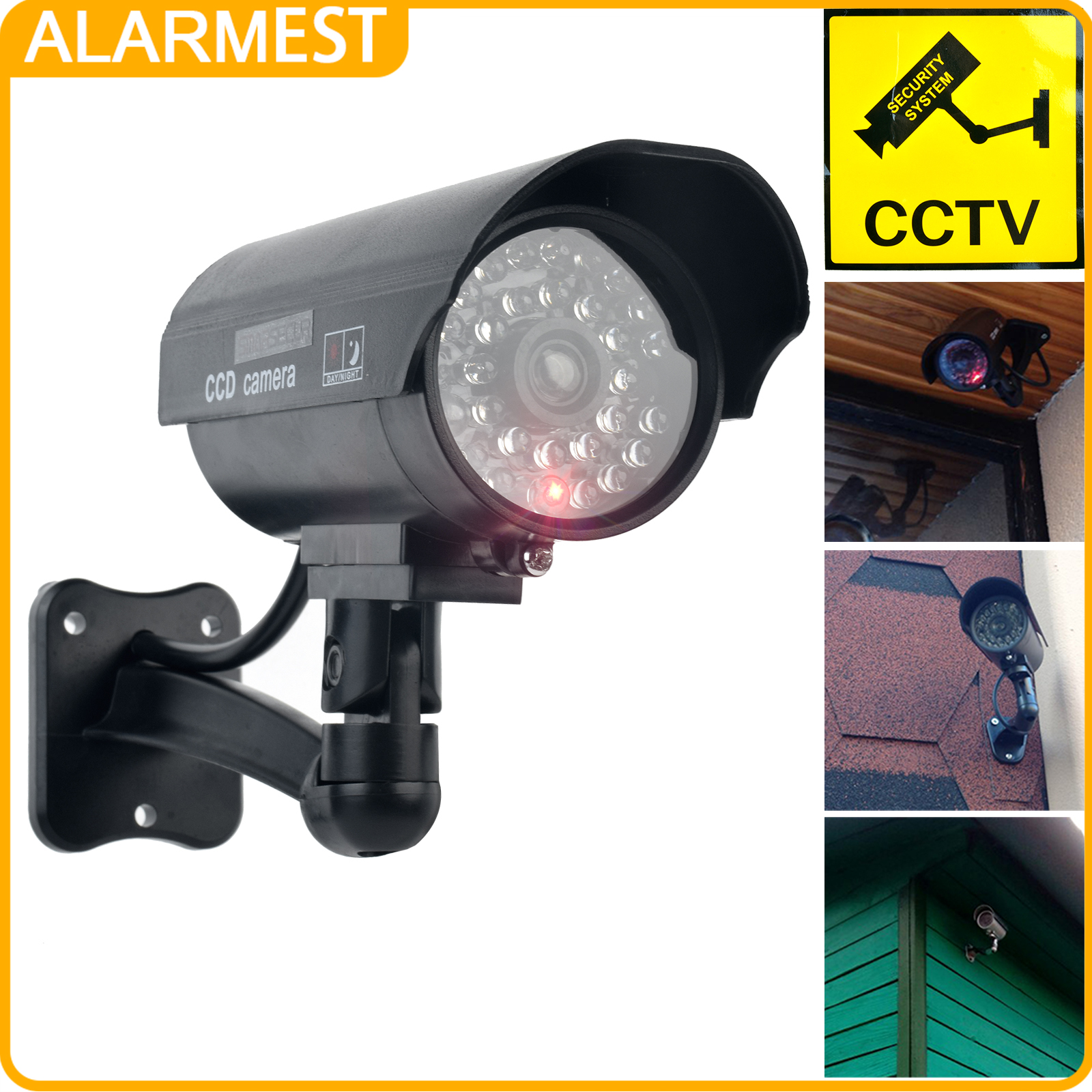 Home Security Lights - ALARMEST Fake Camera Dummy Waterproof Security