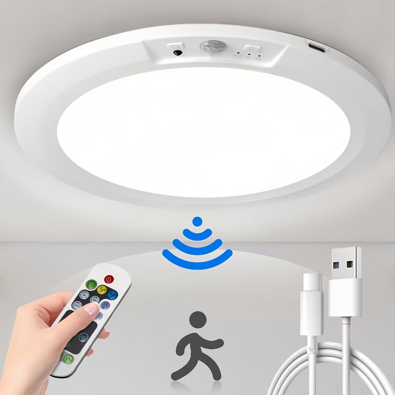 Home Security Lights - Motion Sensor Rechargeable LED Ceiling Light