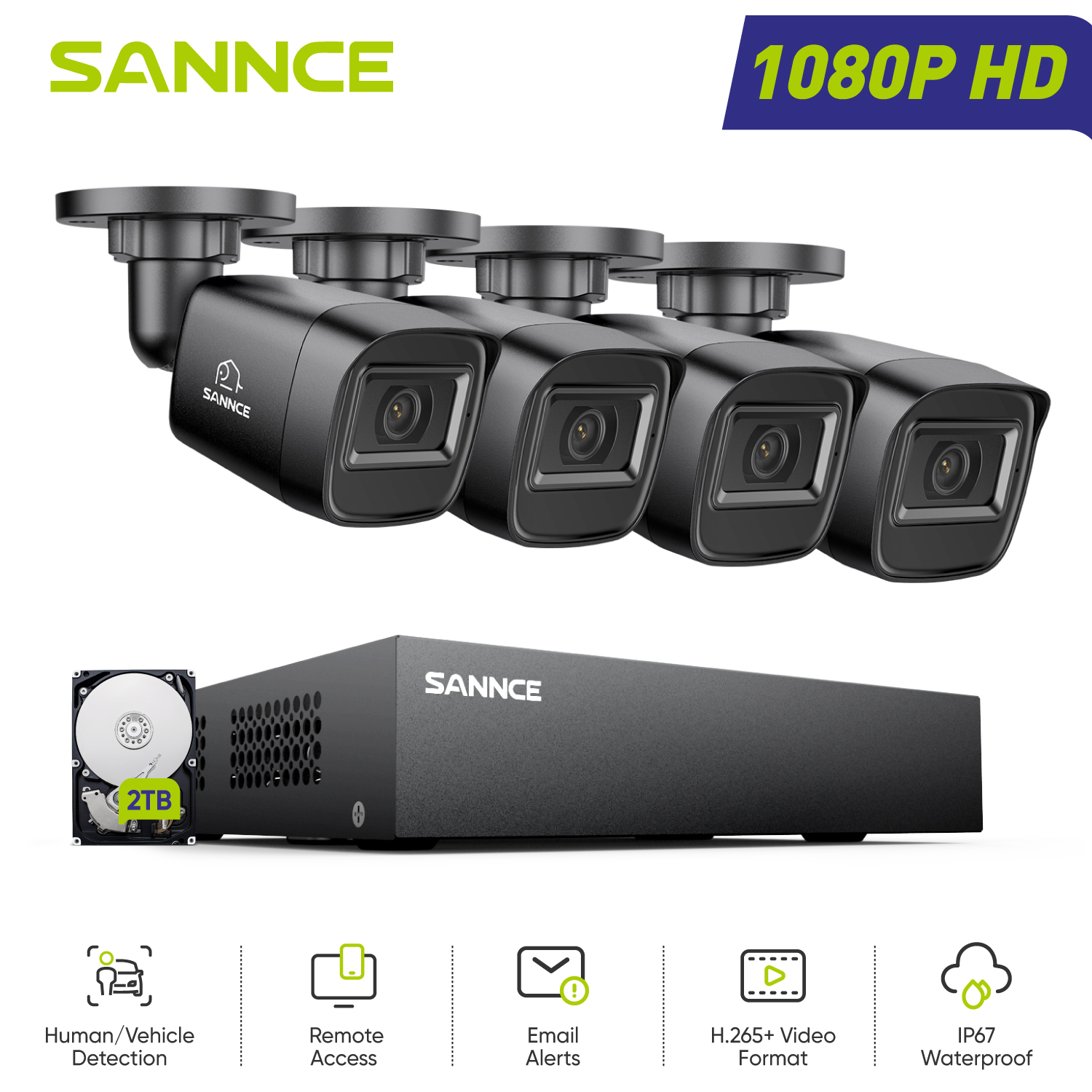 Home Security Home Assistant - SANNCE 1080P Security Camera System 8CH