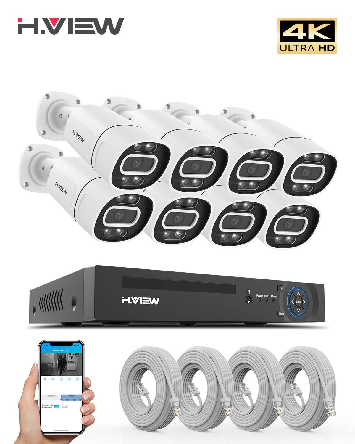 Home Security Technician - H.View 4K 5Mp 8Mp poe Cctv