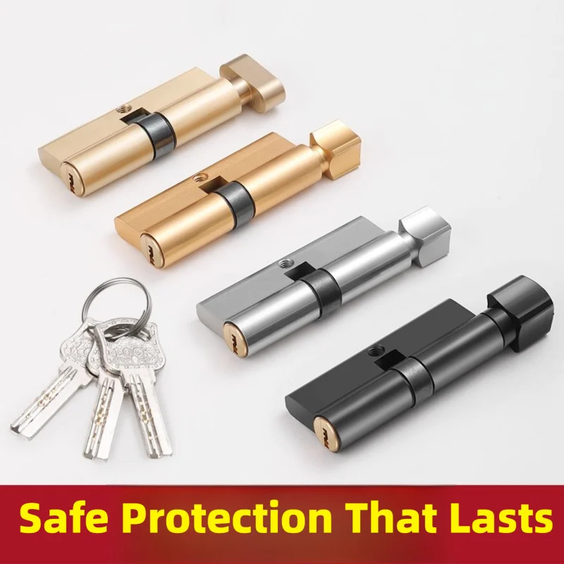 Home Security Locks For Doors - Wooden Door Lock Cylinder with 3