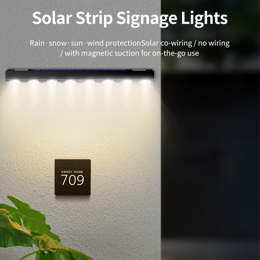 Home Security Yard Sign - Outdoor Solar LED Address Light, Auto