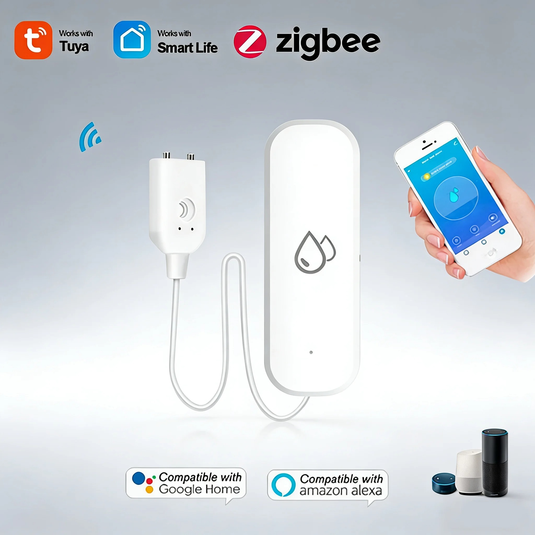 Home Security Home Assistant - Smart Home Zigbee Water Leak Detector