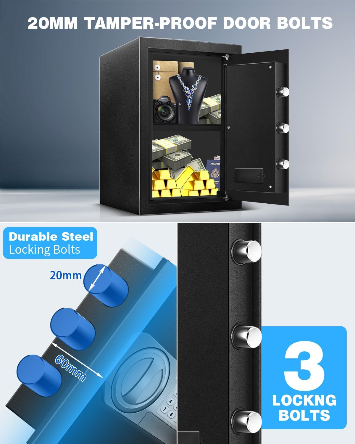 2.5 Cu Ft Safe Box for Home Do - Home Security Lights avaliação e preço