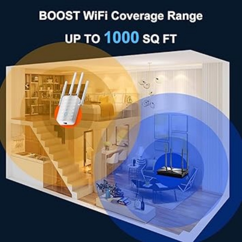 1200Mbps Dual Band WiFi Repeat - Home Security And Internet avaliação e preço