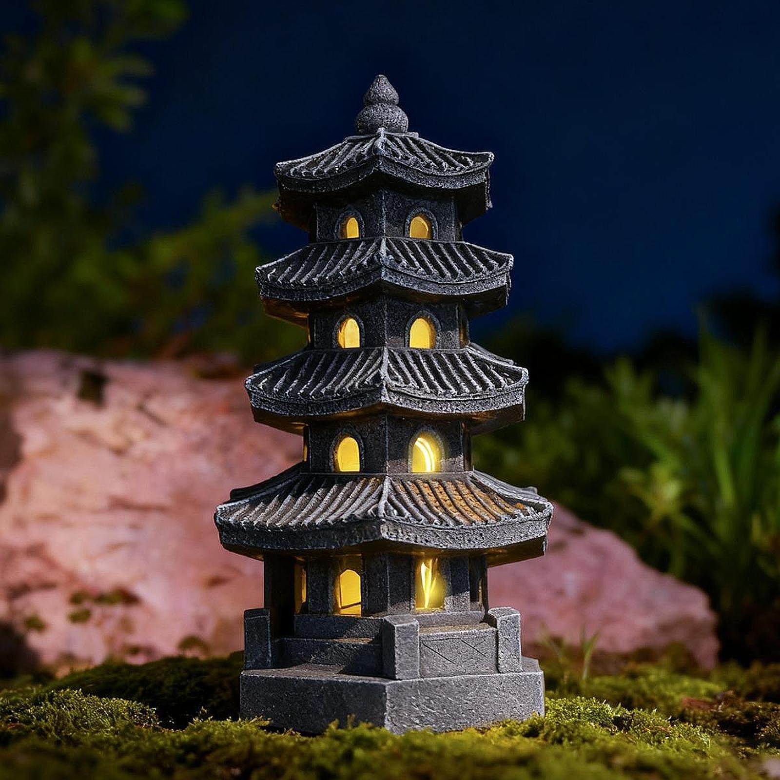 Solar Pagoda Lantern Garden St - Home Security Yard Sign avaliação e preço