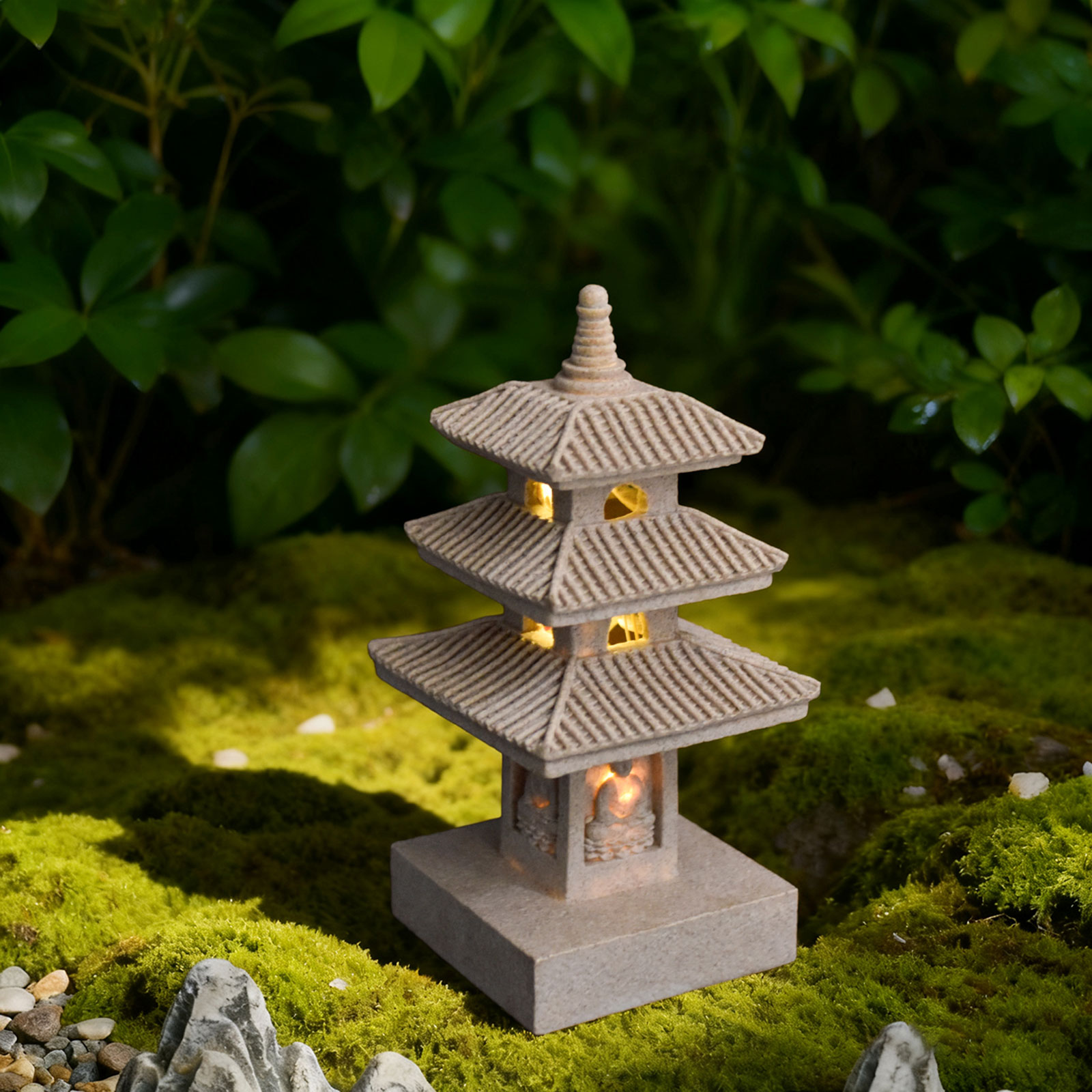 Solar Pagoda Lantern Garden St - Home Security Yard Sign avaliação e preço
