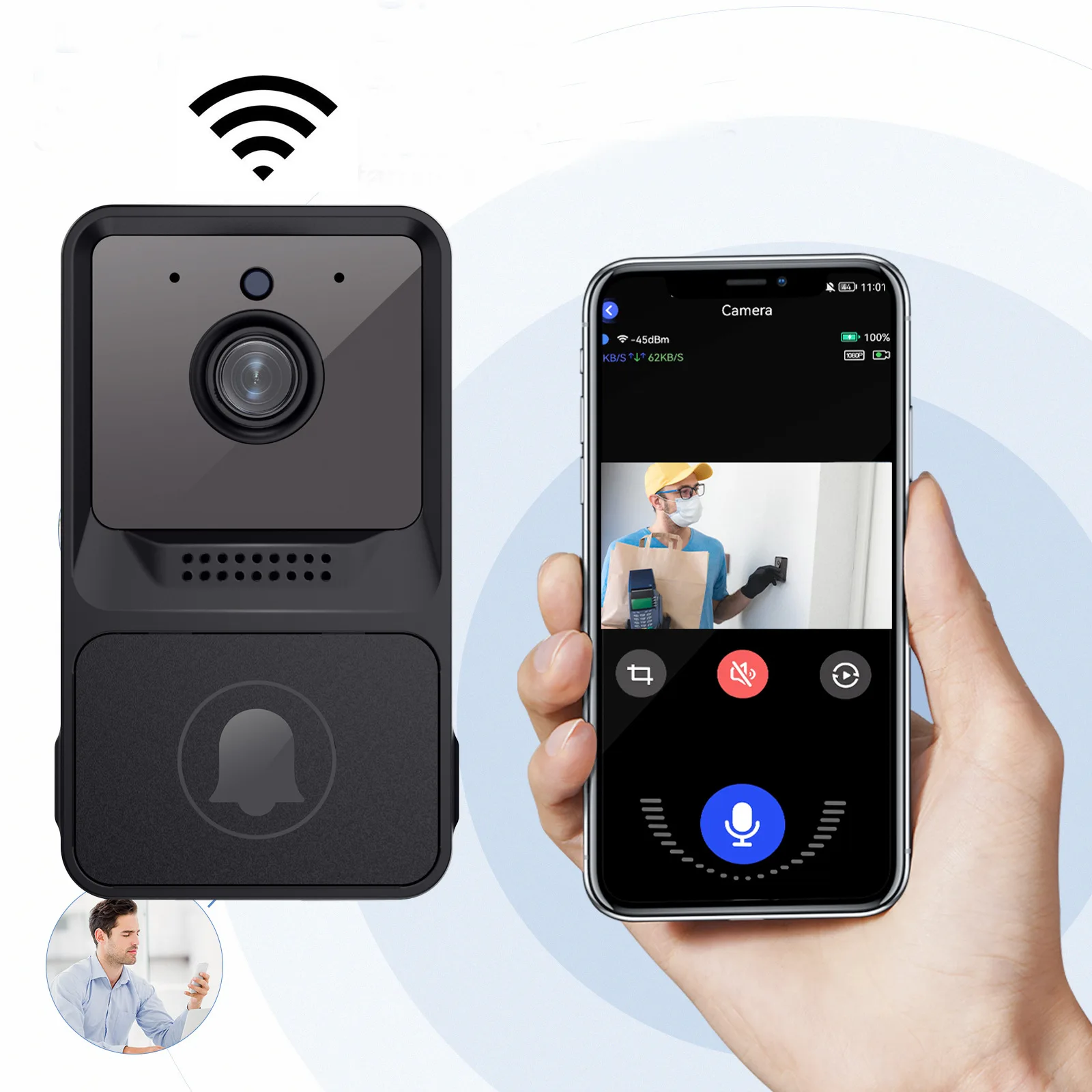 Wireless Doorbell Camera Wifi  - Home Security Ring Camera avaliação e preço