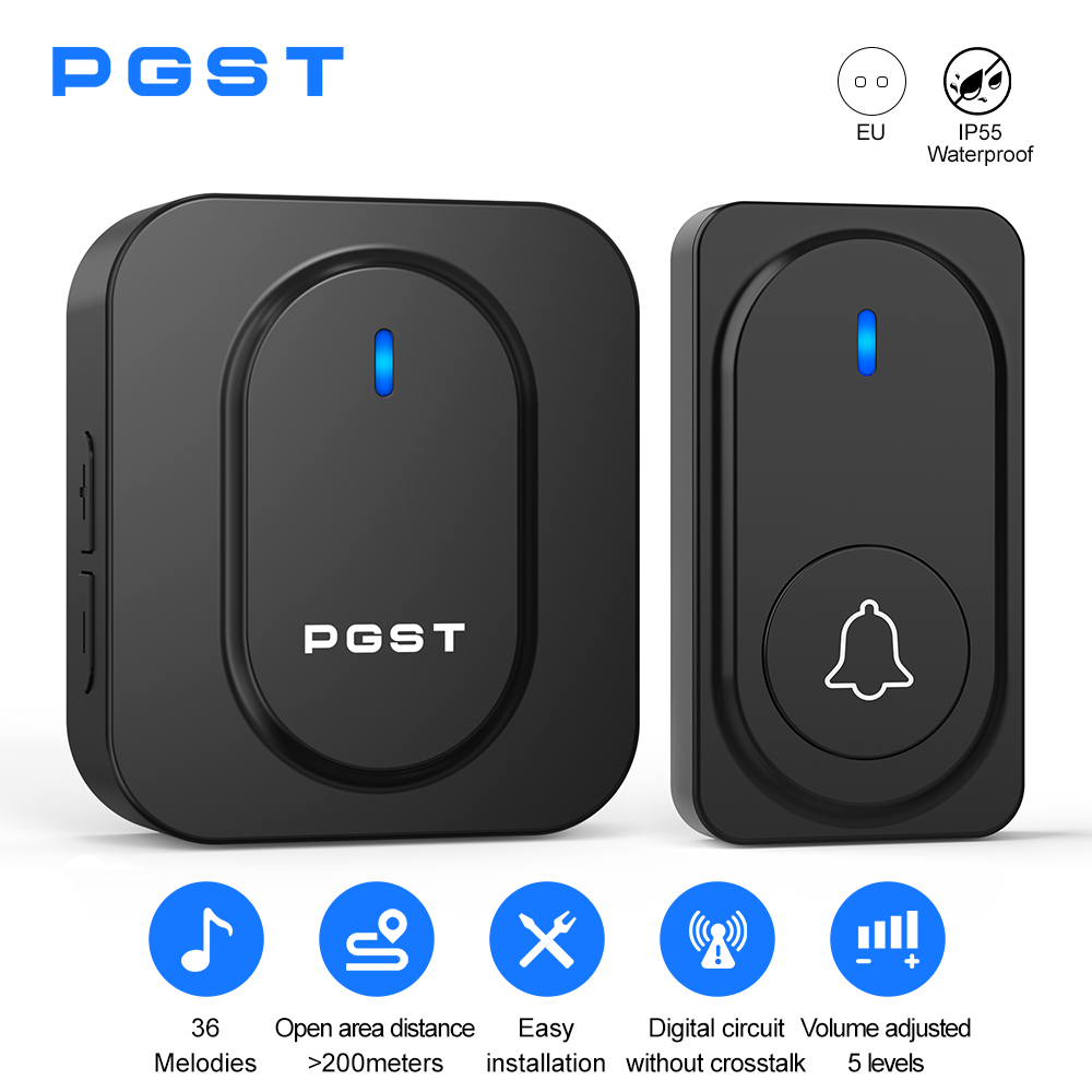 PGST Wireless Doorbell 36 Chim - Home Security Lights avaliação e preço