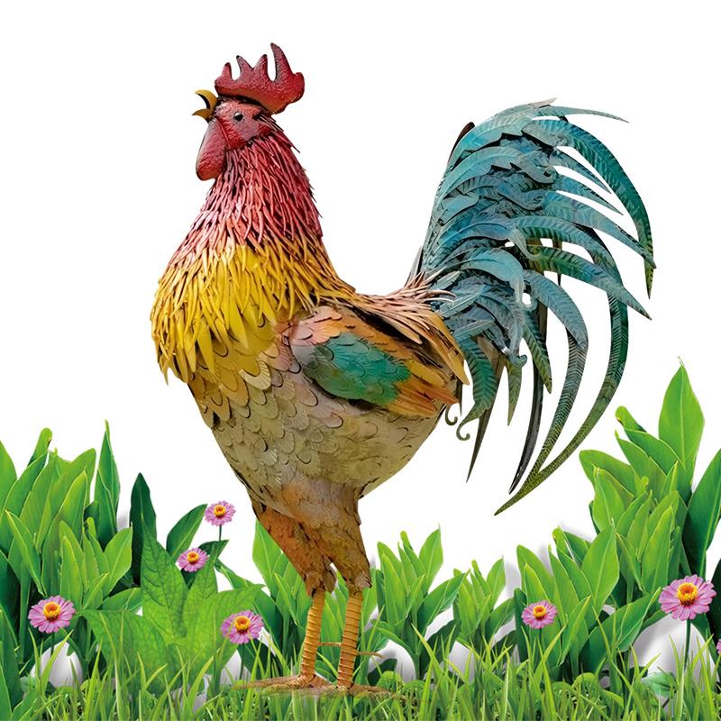 30cm Garden Metal Iron Rooster - Home Security Yard Sign avaliação e preço