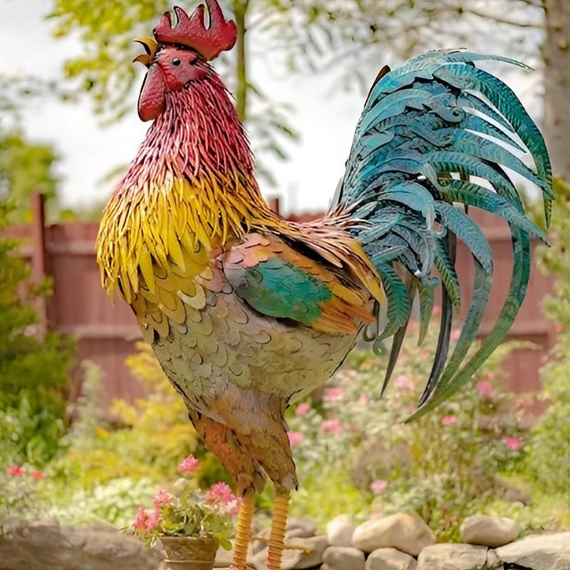 30cm Garden Metal Iron Rooster - Home Security Yard Sign avaliação e preço