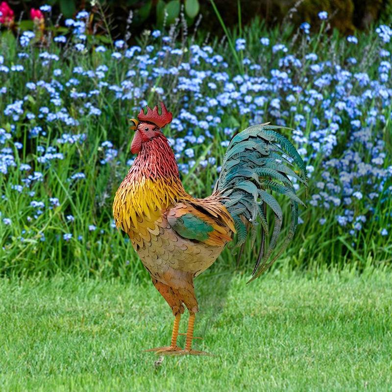 30cm Garden Metal Iron Rooster - Home Security Yard Sign avaliação e preço