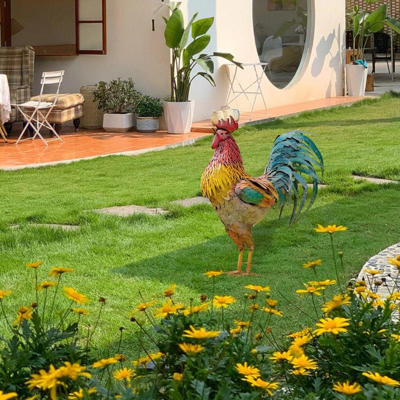 30cm Garden Metal Iron Rooster - Home Security Yard Sign avaliação e preço