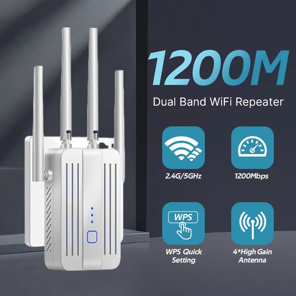 WiFi Repeater 1200Mbps Dual Ba - Home Security And Internet avaliação e preço