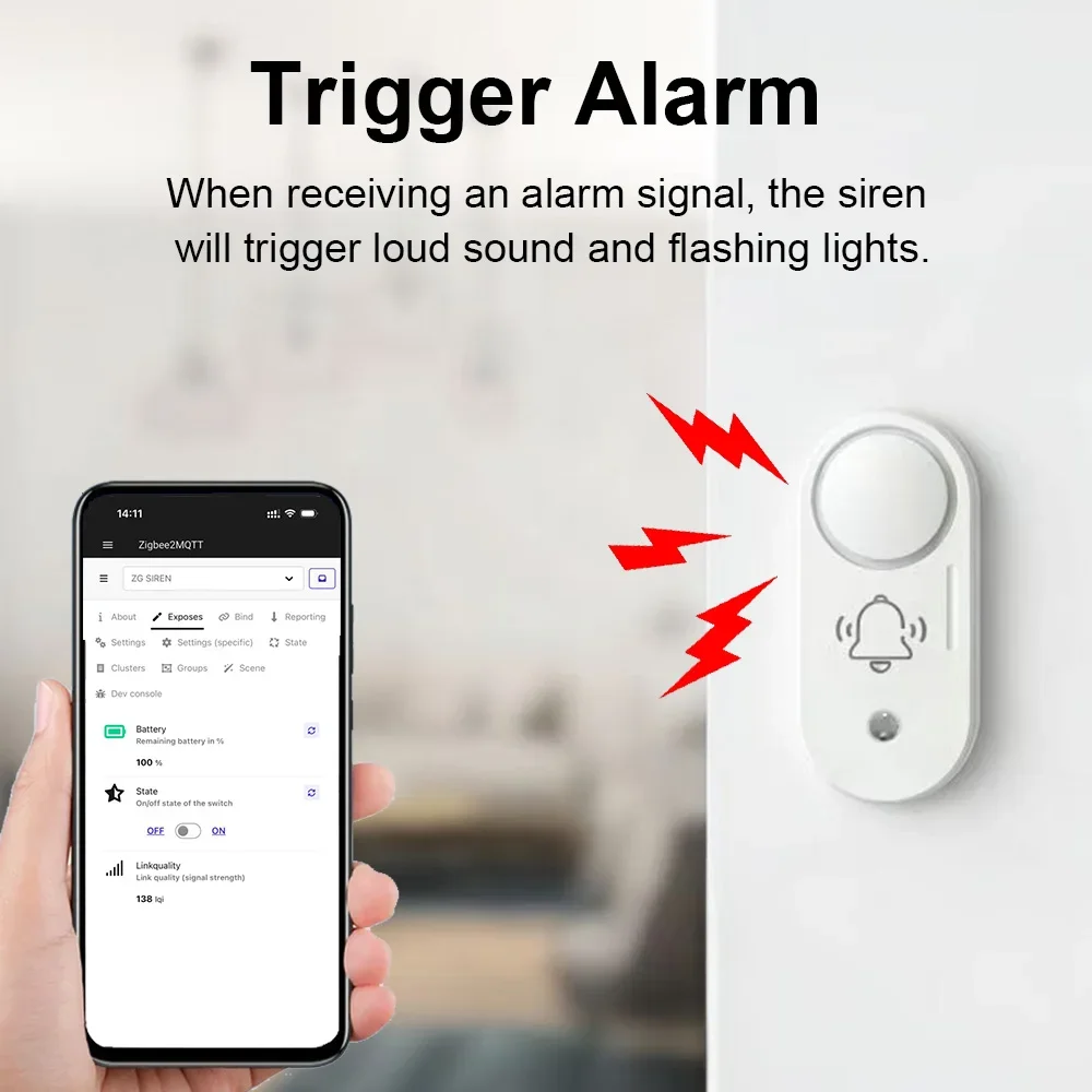 Haozee Zigbee 110dB Siren Alar - Home Security Options avaliação e preço