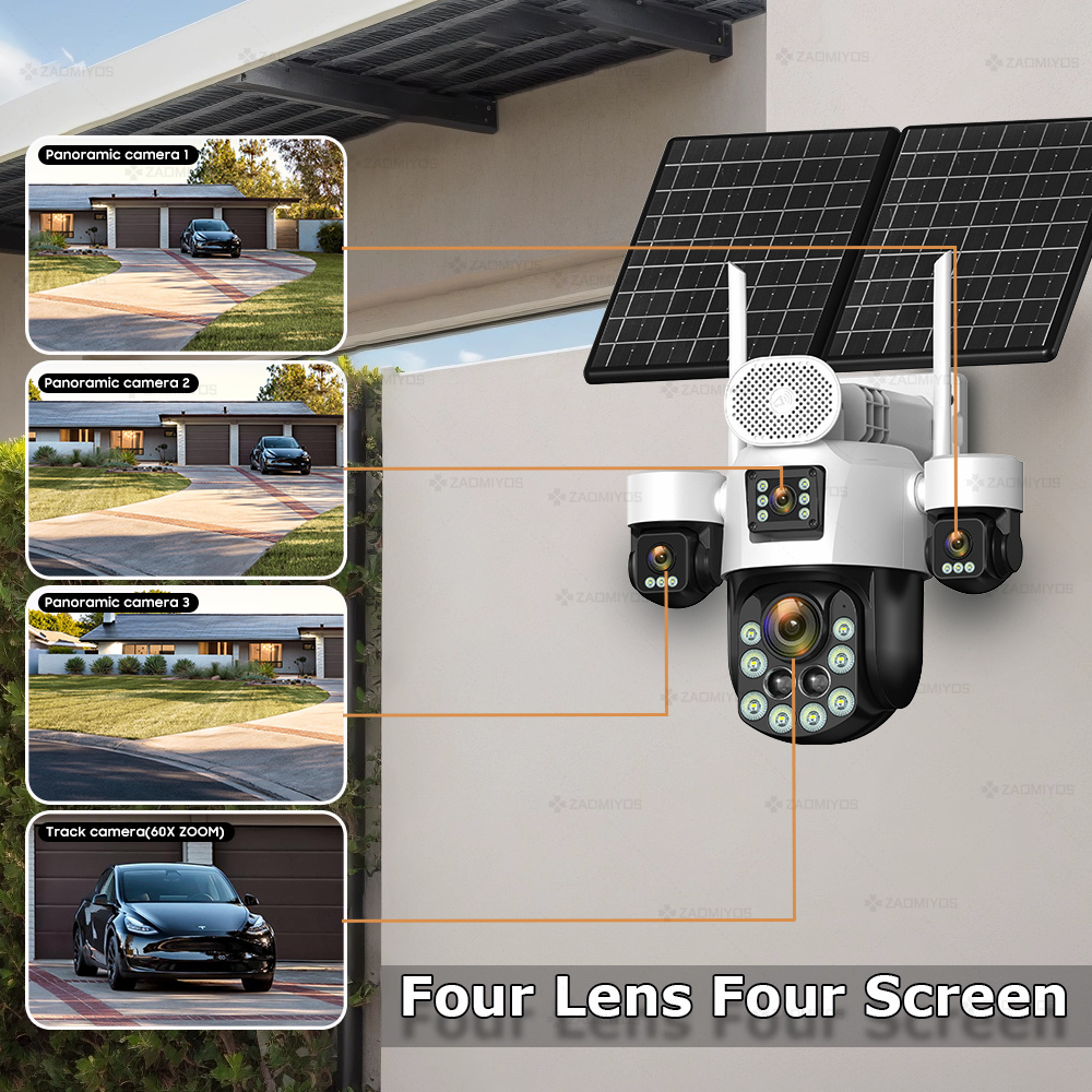 4 Lens Outdoor 360° Surveillan - Home Security Technician avaliação e preço