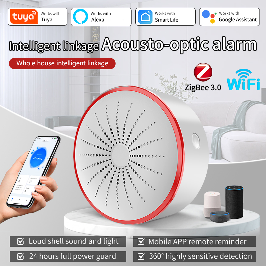 Tuya WiFi ZigBee Smart Alarm S - Home Security Lights avaliação e preço