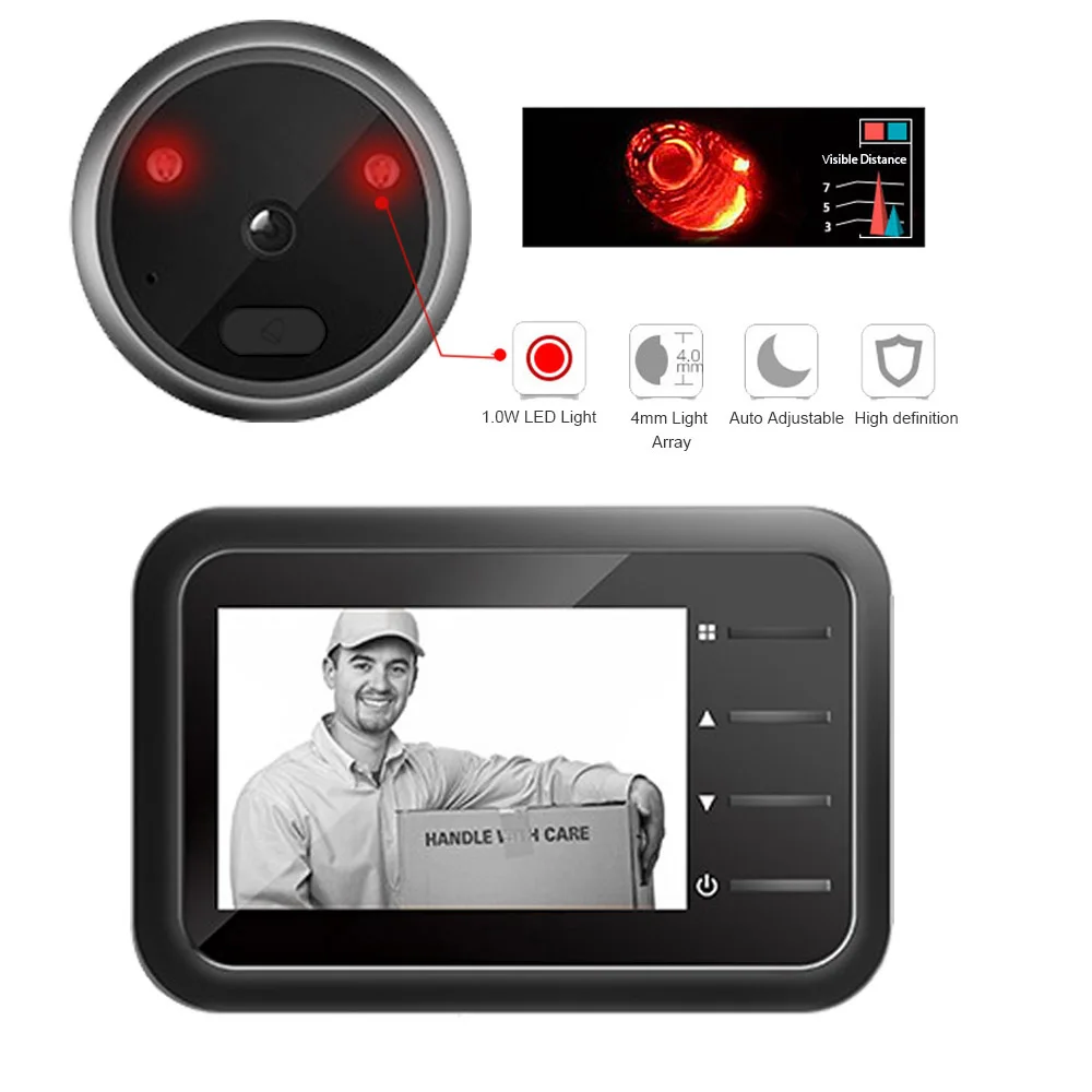 2.4 inch Video Peephole Doorbe - Home Security Ring Camera avaliação e preço
