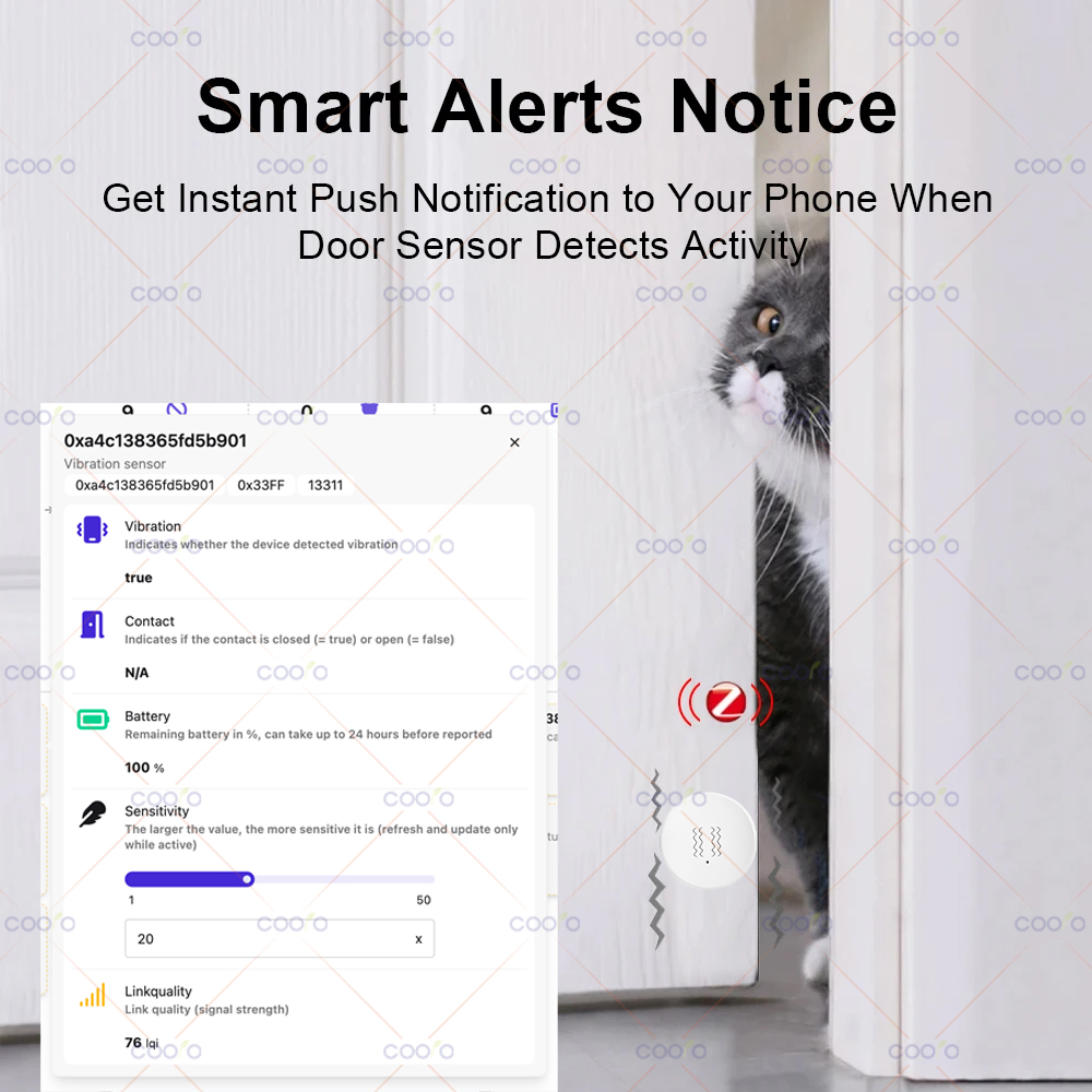 ZigBee 3.0 Vibration Sensor Re - Home Security Home Assistant avaliação e preço