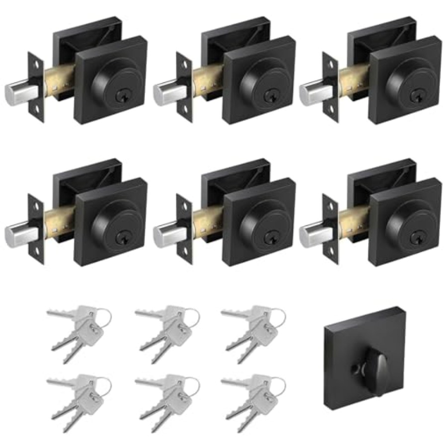 Matte Black Square Single Cyli - Home Security Locks For Doors avaliação e preço