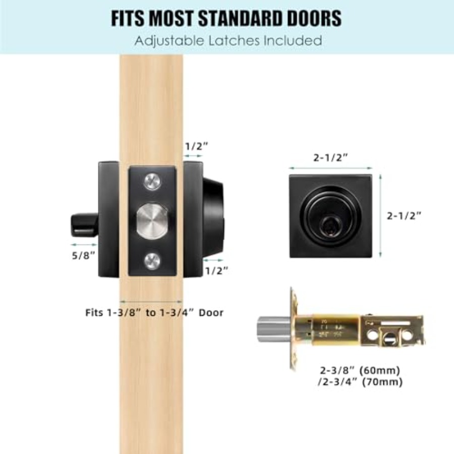 Matte Black Square Single Cyli - Home Security Locks For Doors avaliação e preço