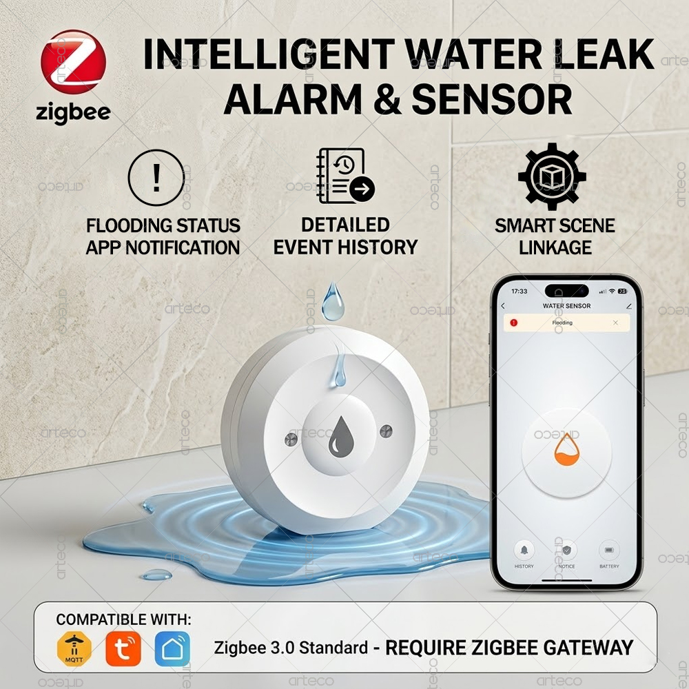 Zigbee Water Leak Sensor Flood - Home Security Home Assistant avaliação e preço