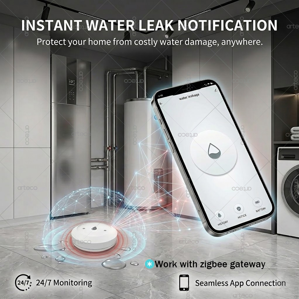 Zigbee Water Leak Sensor Flood - Home Security Home Assistant avaliação e preço