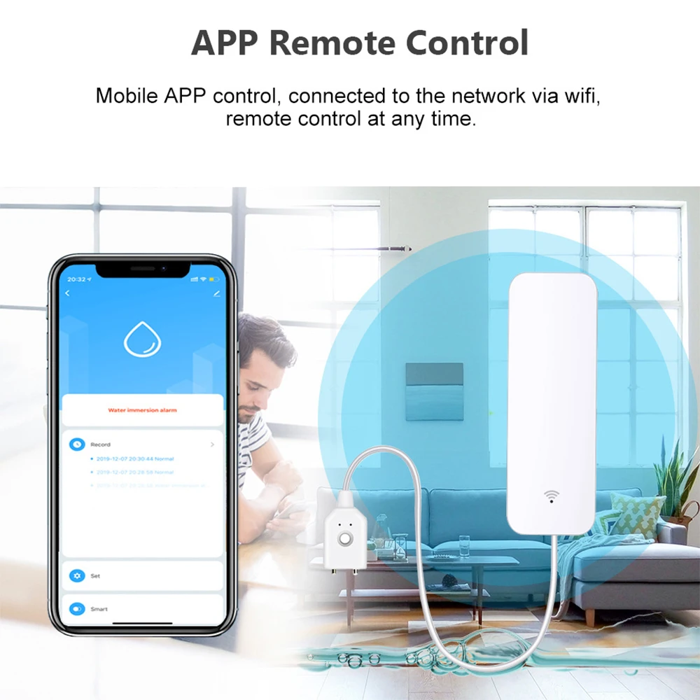 Tuya WiFi Zigbee Water Sensor  - Home Security Home Assistant avaliação e preço