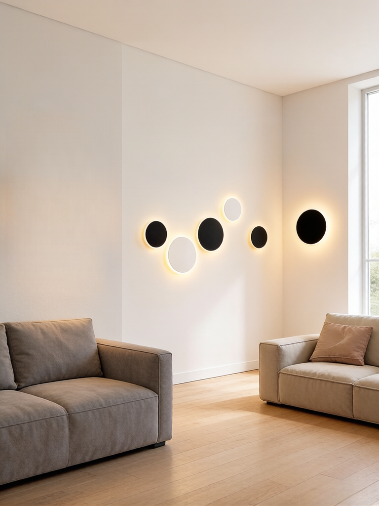 Nordic Minimalist Round LED Wa - Home Security Yard Sign avaliação e preço