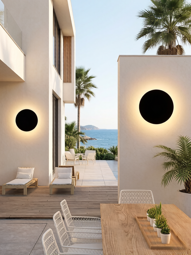 Nordic Minimalist Round LED Wa - Home Security Yard Sign avaliação e preço