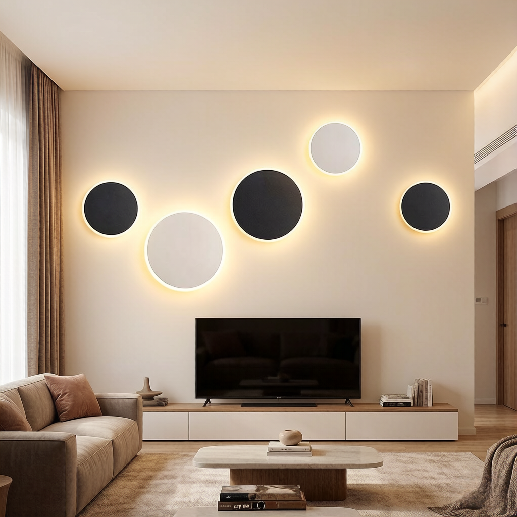 Nordic Minimalist Round LED Wa - Home Security Yard Sign avaliação e preço