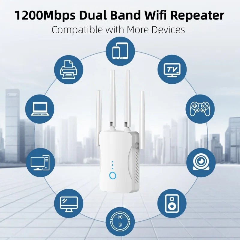 1200Mbps Dual Band WiFi Repeat - Home Security And Internet avaliação e preço