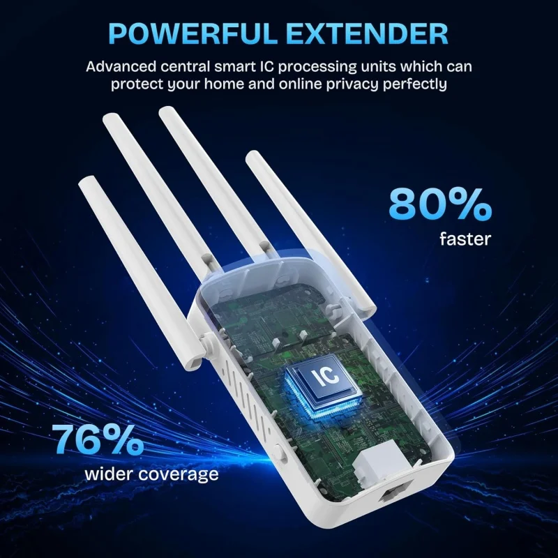 1200Mbps Dual Band WiFi Repeat - Home Security And Internet avaliação e preço