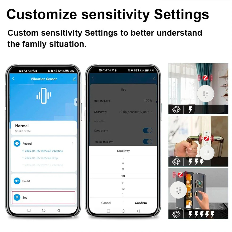 Tuya ZigBee Smart Vibration &  - Home Security Home Assistant avaliação e preço