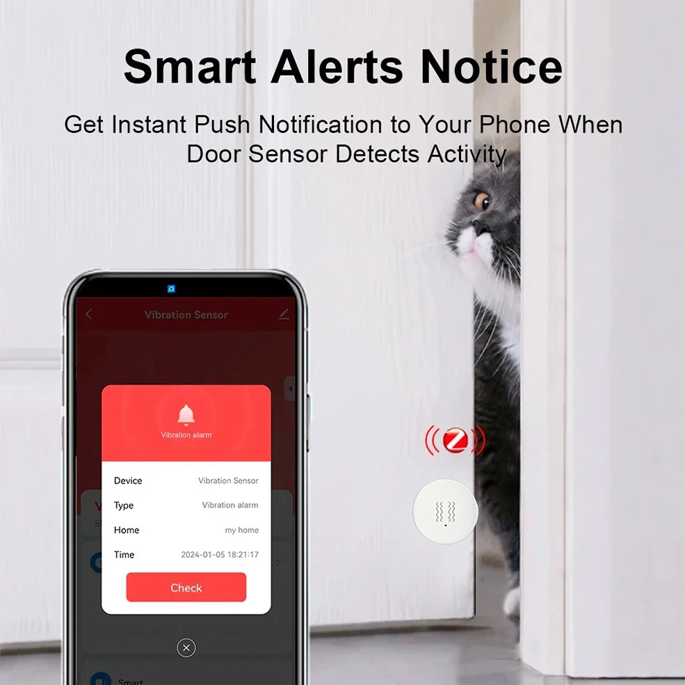 Tuya ZigBee Smart Vibration &  - Home Security Home Assistant avaliação e preço