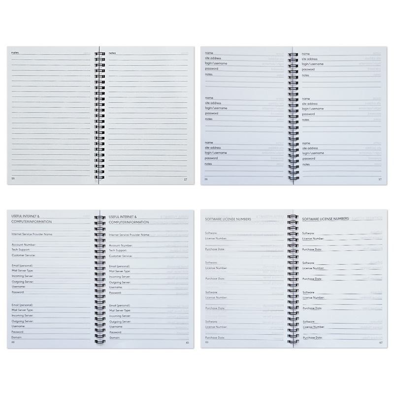 1pcs Spiral Bound Password Log - Home Security And Internet avaliação e preço