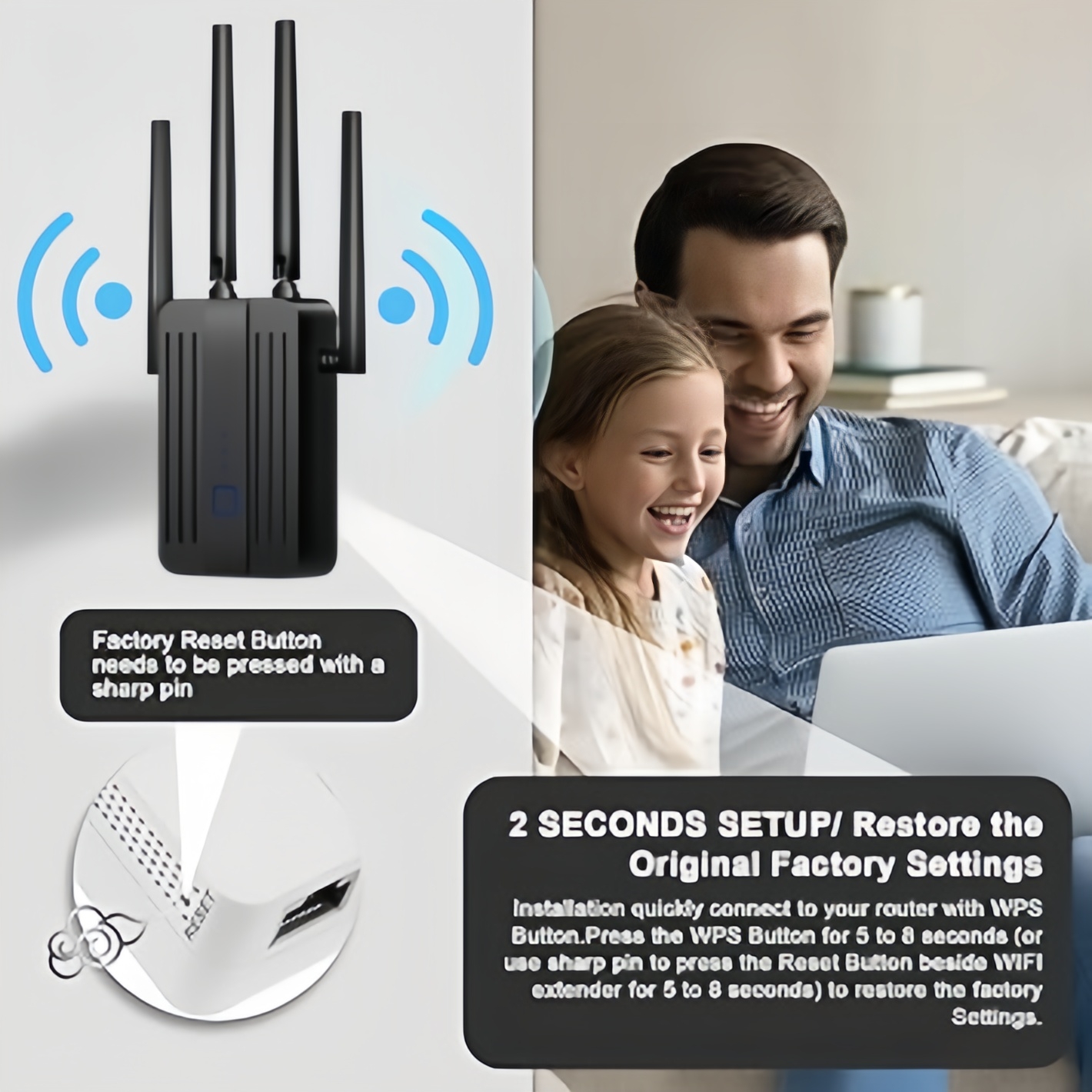 WiFi Repeater Extender 1200Mbp - Home Security And Internet avaliação e preço