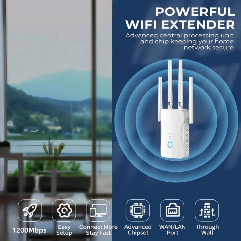 Dual Band WiFi Repeater 1200Mb - Home Security And Internet avaliação e preço