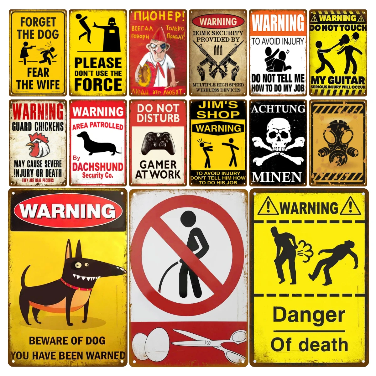 HD Metal Tin Sign Vintage Funn - Home Security Quotes avaliação e preço