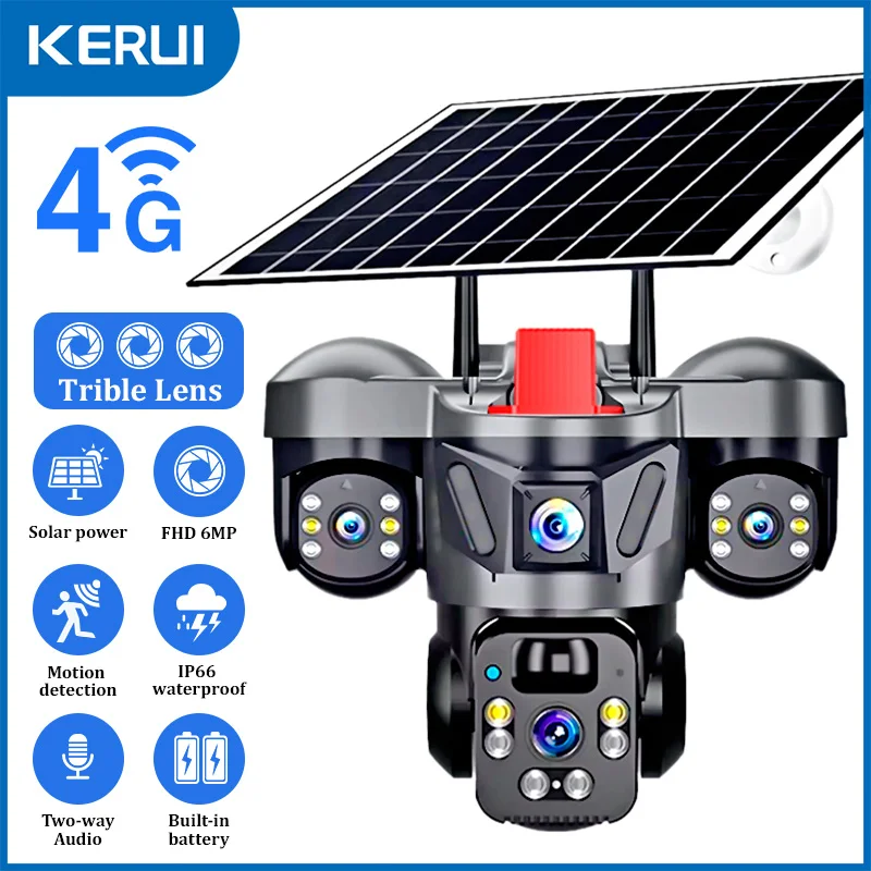 KERUI Outdoor PTZ 6MP 4G SIM W - Home Security Technician avaliação e preço