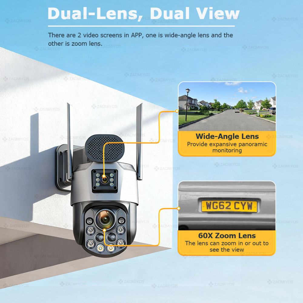 Dual Lens Home Outdoor Surveil - Home Security Technician avaliação e preço